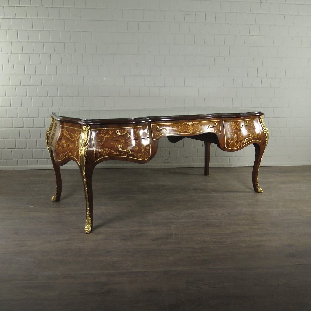 Schreibtisch Nussbaum Barockstil 2,00 m