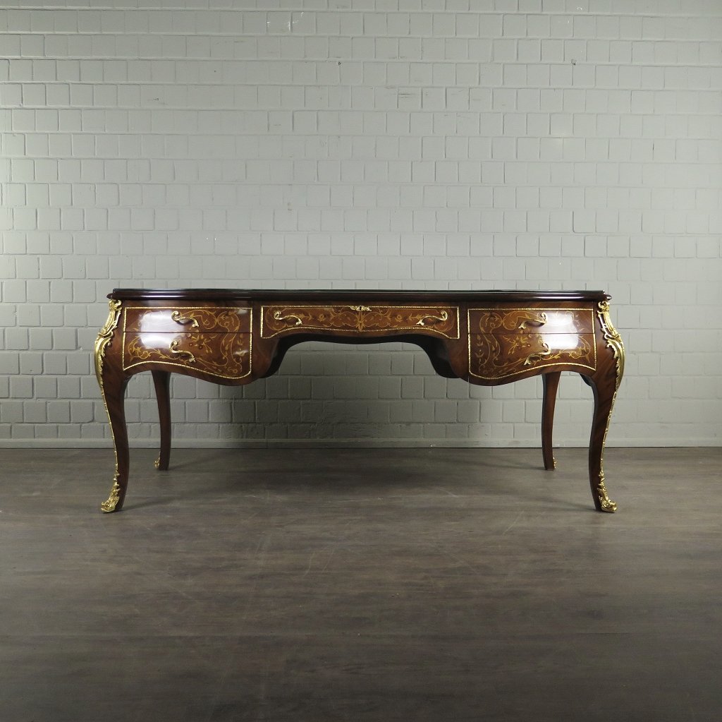 Schreibtisch Nussbaum Barockstil 2,00 m