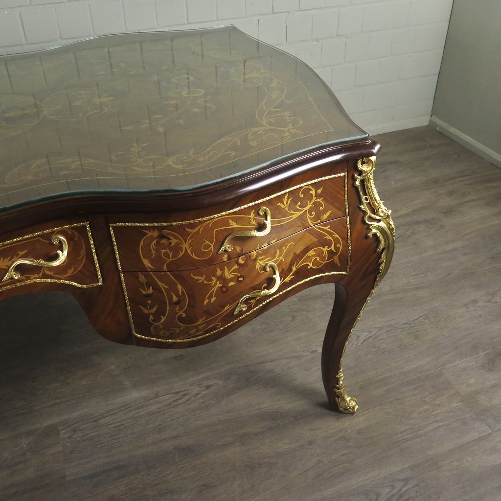 Schreibtisch Nussbaum Barockstil 2,00 m