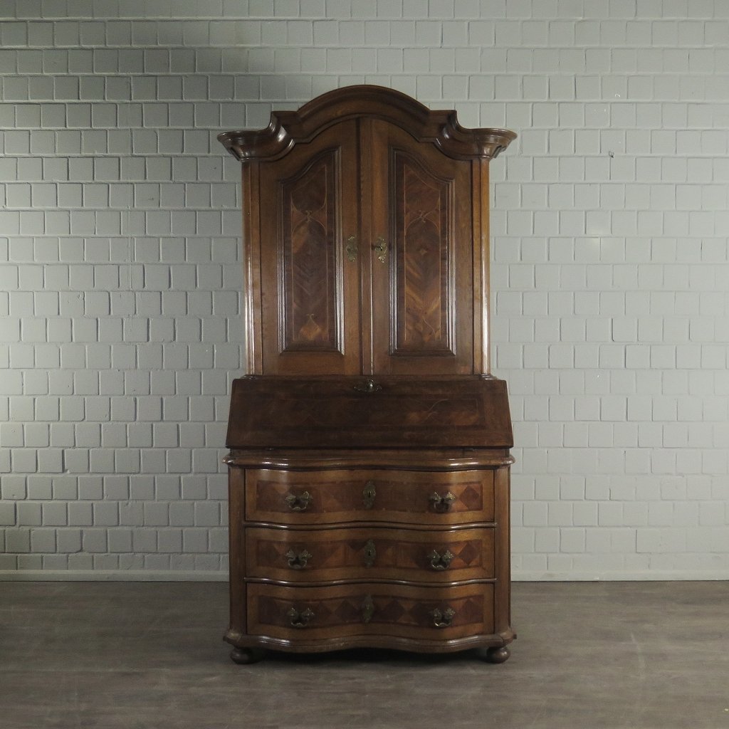 Sekretär Aufsatzsekretär Barock 1780 Eiche Nussbaum