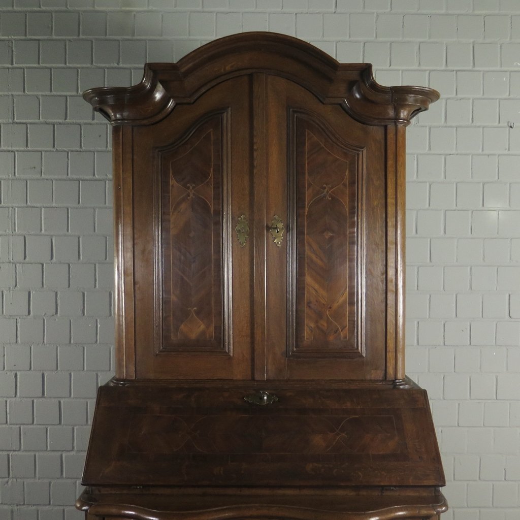 Sekretär Aufsatzsekretär Barock 1780 Eiche Nussbaum