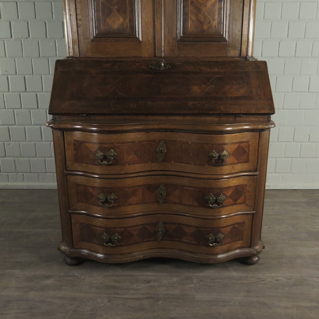 Sekretär Aufsatzsekretär Barock 1780 Eiche Nussbaum