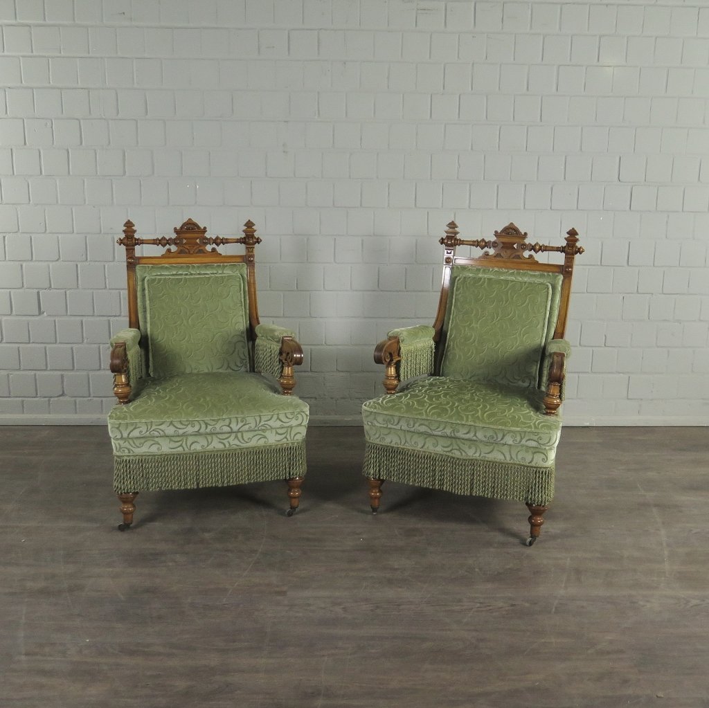 Set Sessel Gründerzeit 1880 Nussbaum