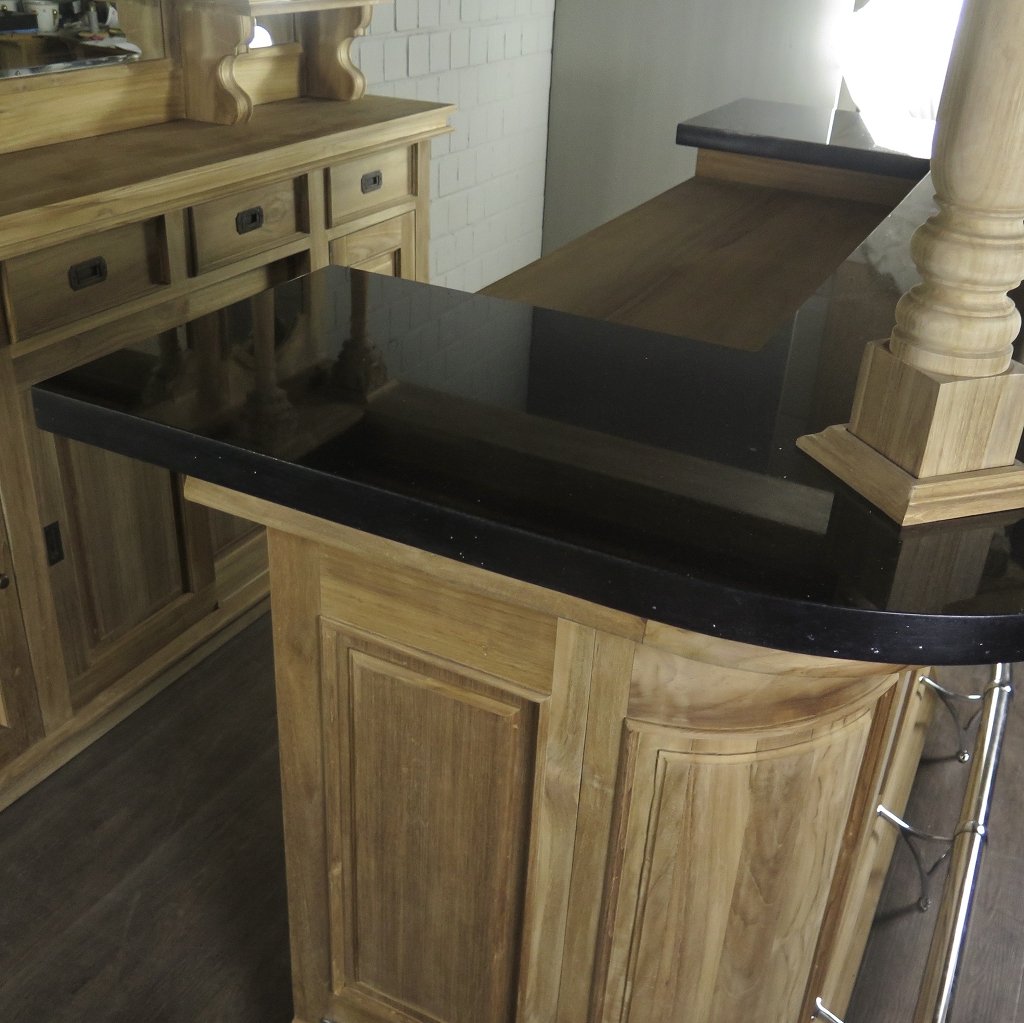 Hausbar Theke Teakholz 2,06 m