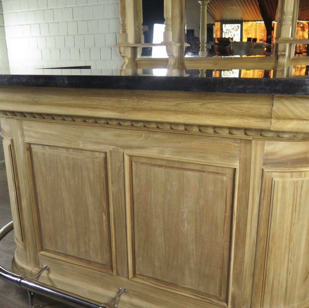 Hausbar Theke Teakholz 2,06 m