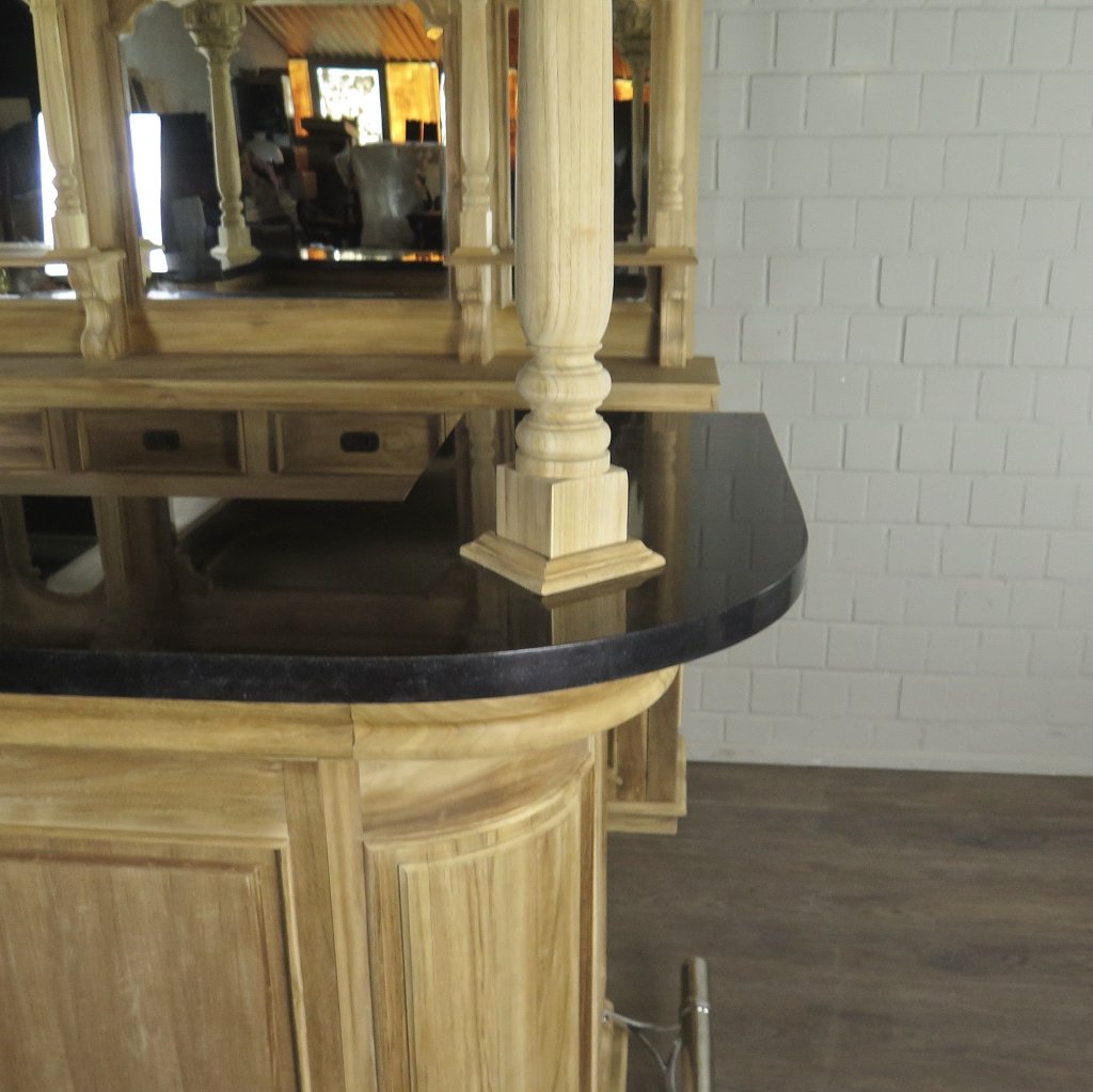 Hausbar Theke Teakholz 2,06 m