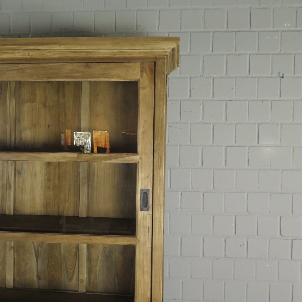 Vitrine Bücherschrank Teakholz 1,71 m