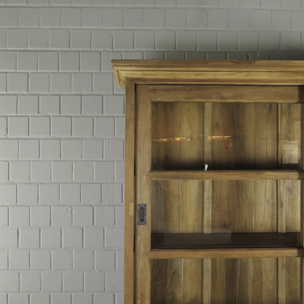 Vitrine Bücherschrank Teakholz 1,71 m