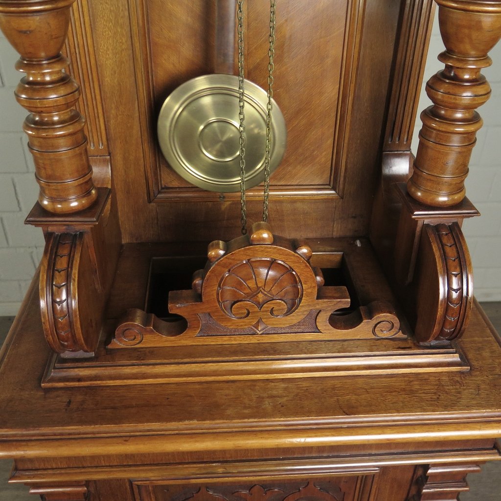 Standuhr Uhr Gründerzeit 1880 Nussbaum