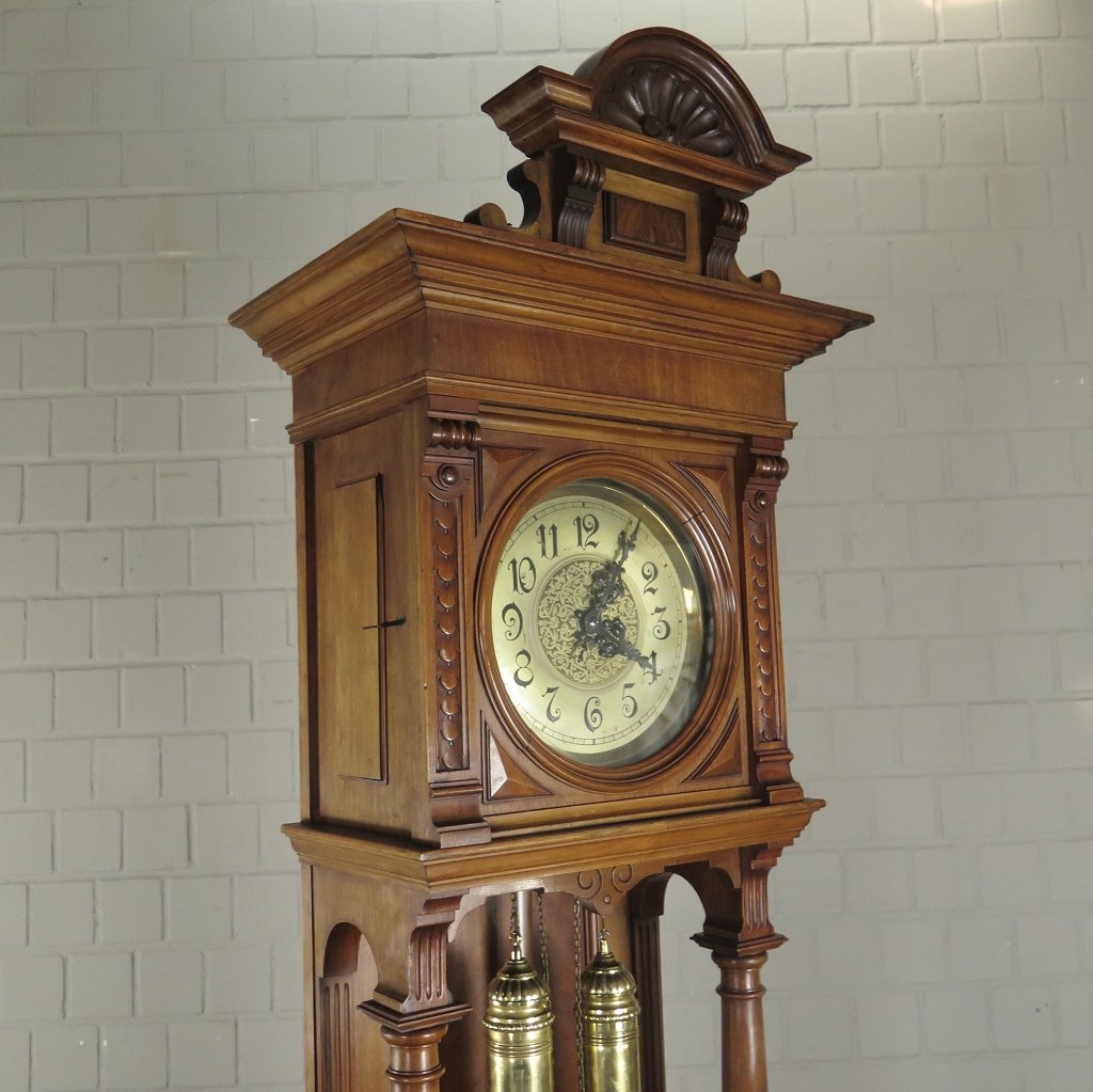 Standuhr Uhr Gründerzeit 1880 Nussbaum