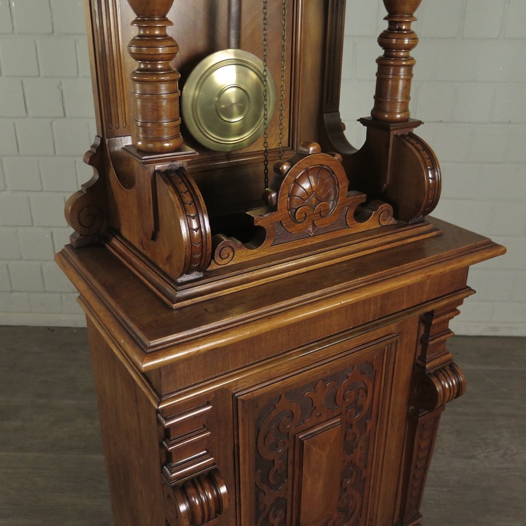 Standuhr Uhr Gründerzeit 1880 Nussbaum