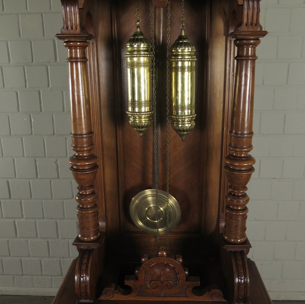 Standuhr Uhr Gründerzeit 1880 Nussbaum