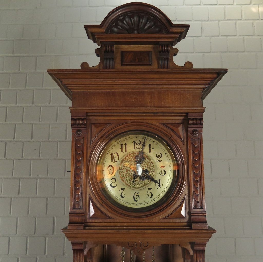 Standuhr Uhr Gründerzeit 1880 Nussbaum