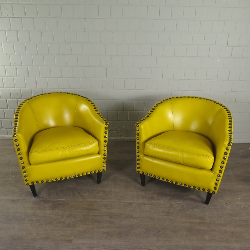 Loungesessel Leder 0,80 m Gelb