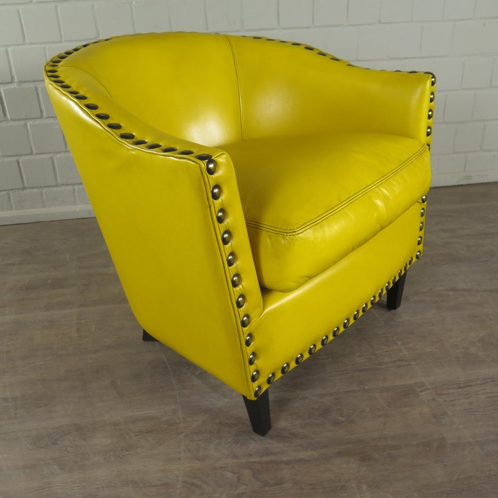 Loungesessel Leder 0,80 m Gelb 