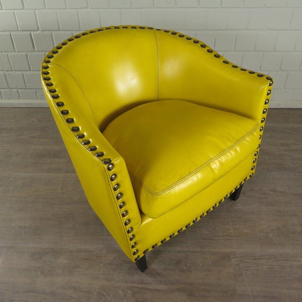 Loungesessel Leder 0,80 m Gelb