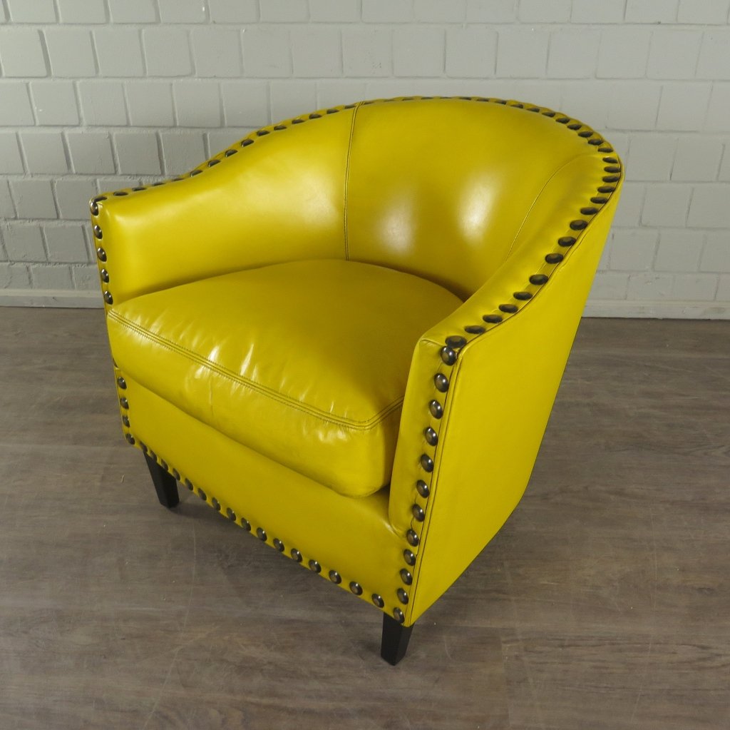 Loungesessel Leder 0,80 m Gelb