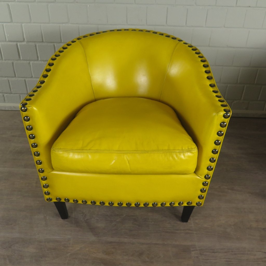 Loungesessel Leder 0,80 m Gelb