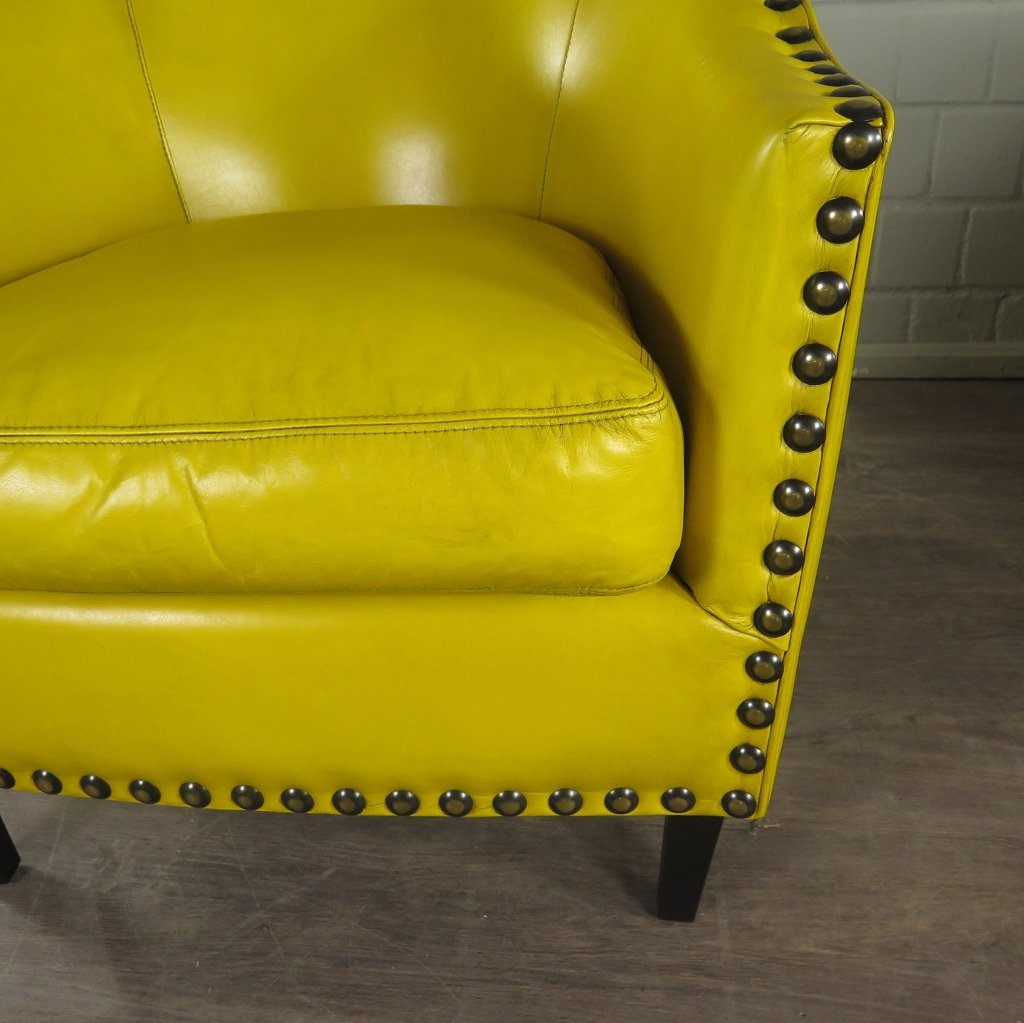 Loungesessel Leder 0,80 m Gelb