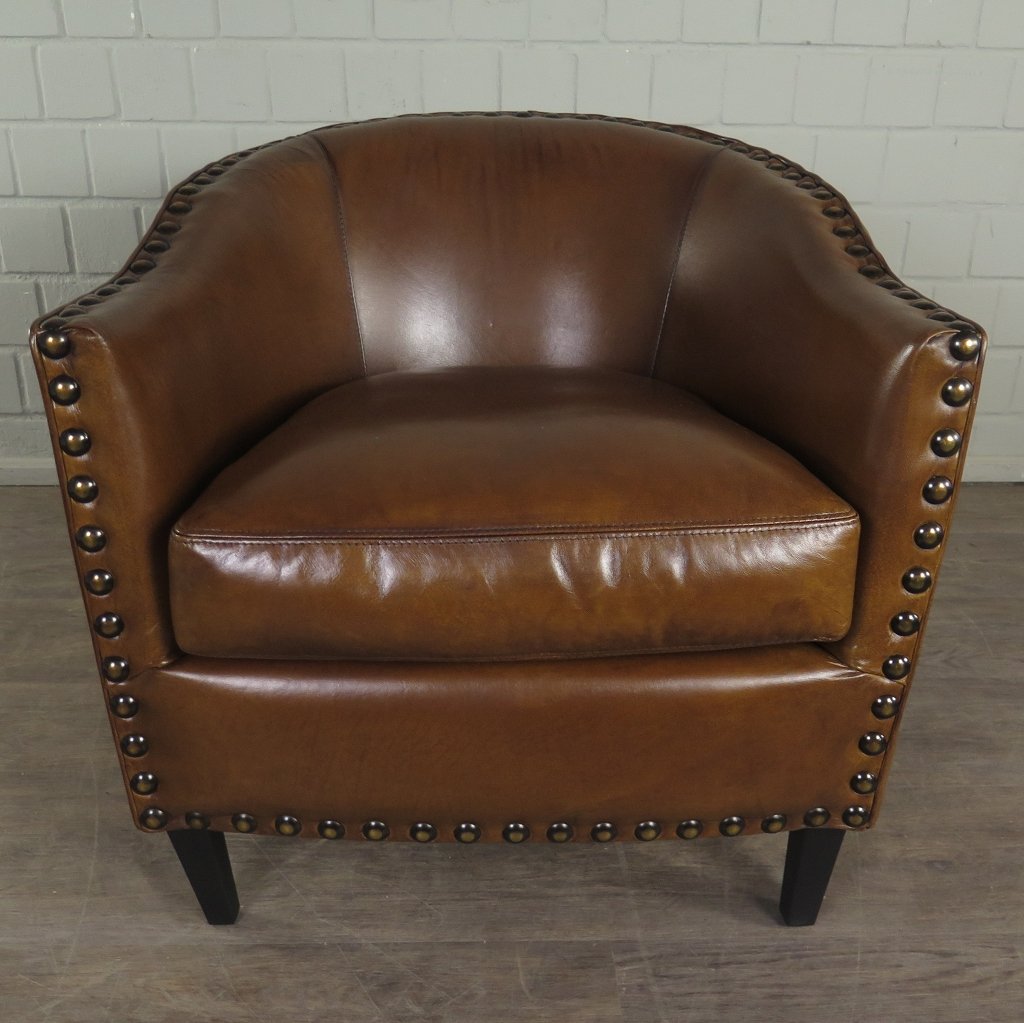 Loungesessel Sessel Leder 0,80 m Braun