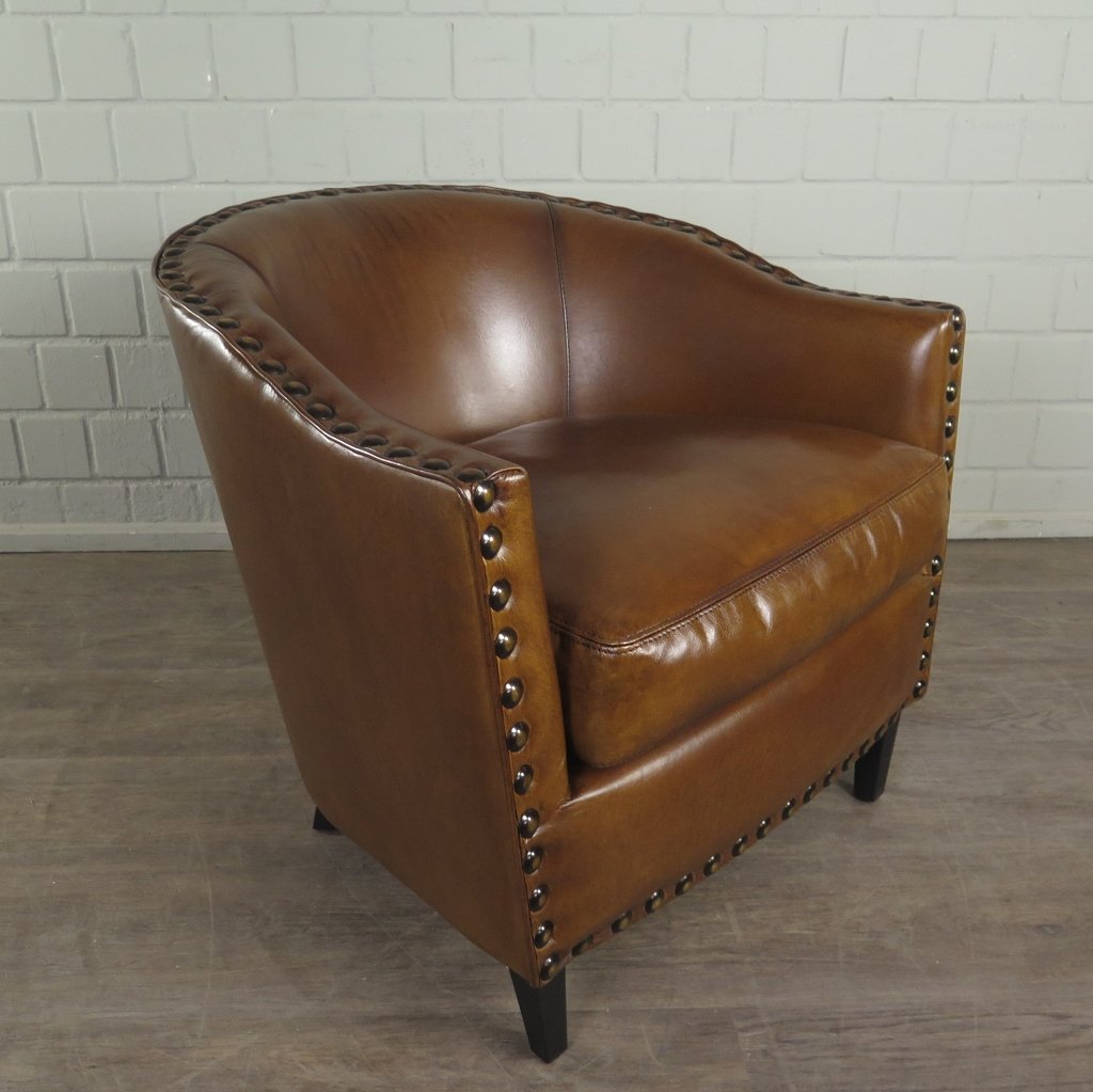 Loungesessel Sessel Leder 0,80 m Braun