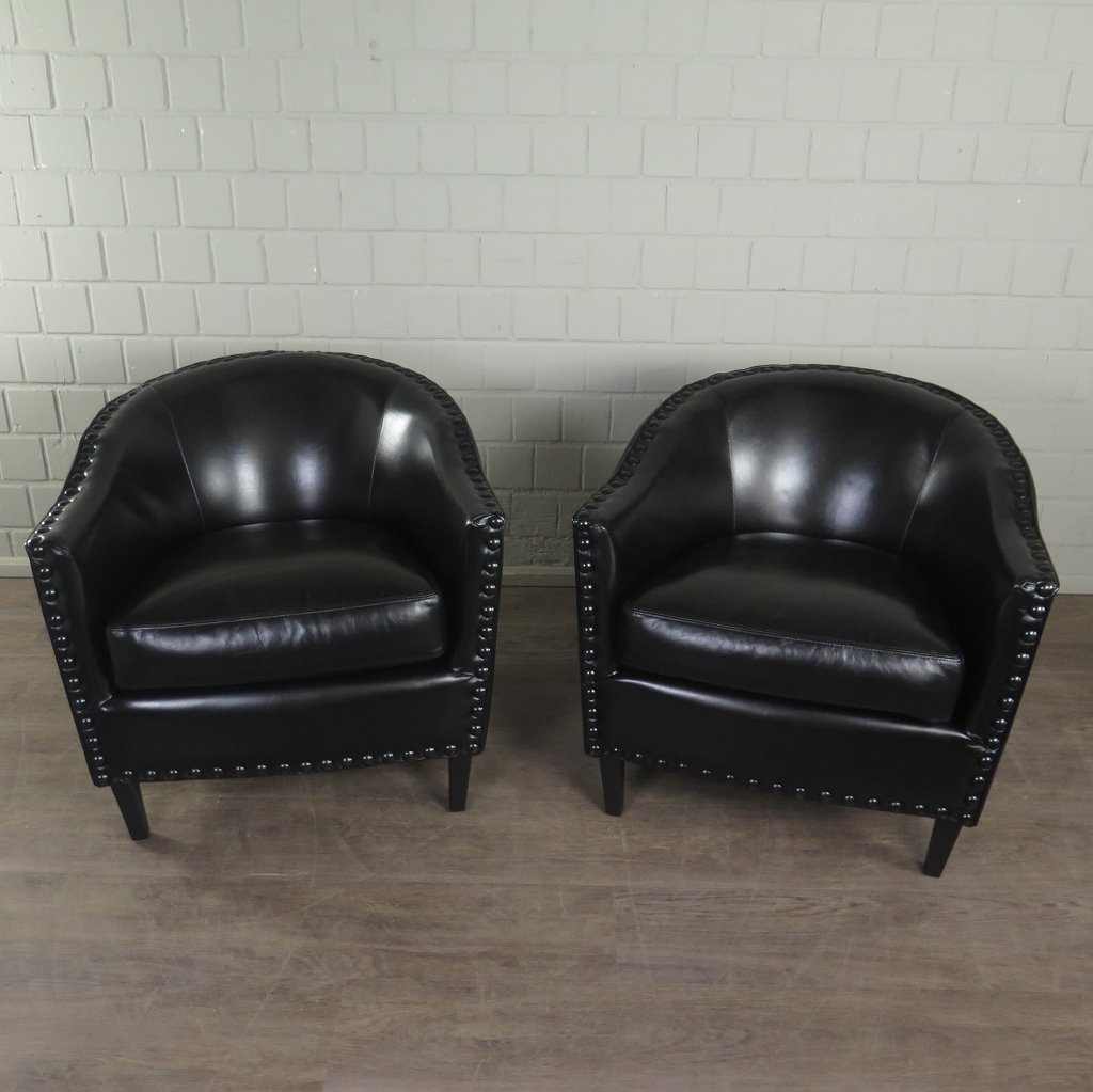 Loungesessel Leder 0,80 m Schwarz