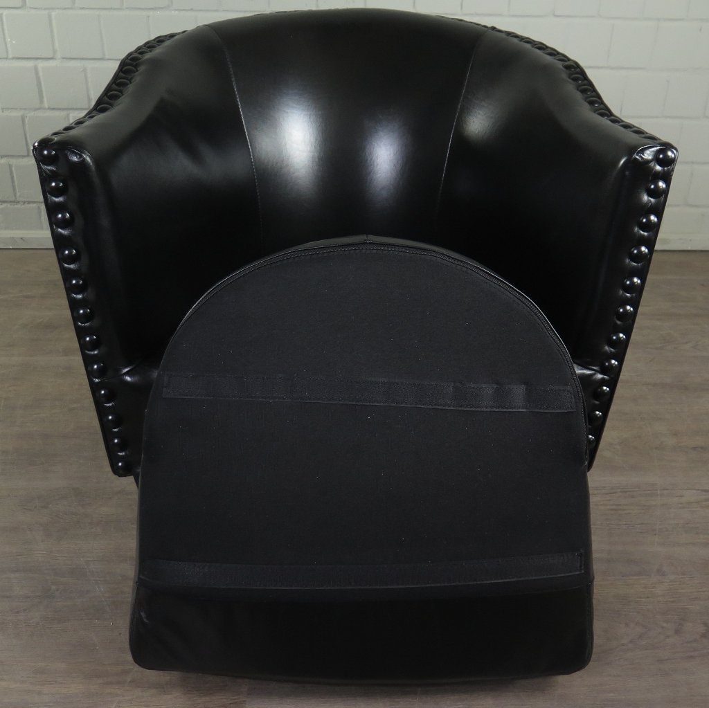 Loungesessel Leder 0,80 m Schwarz