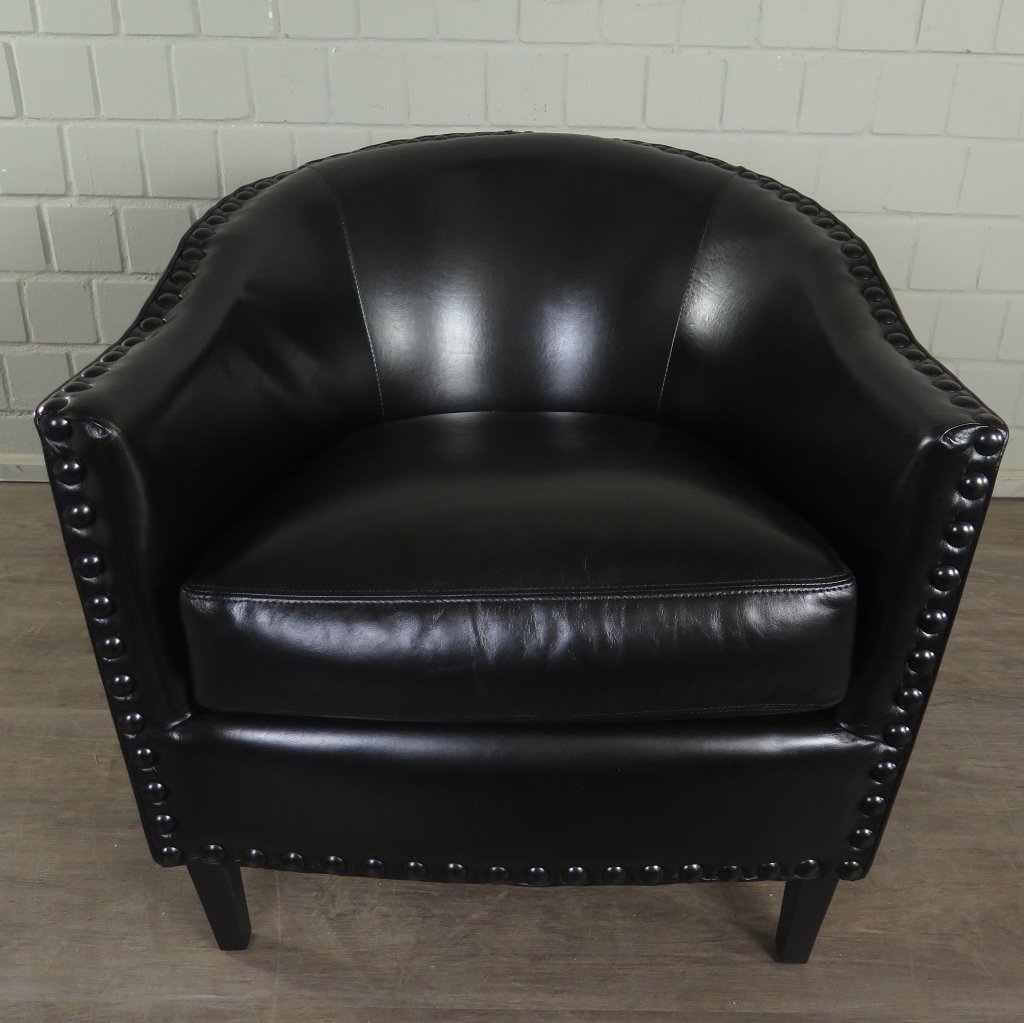 Loungesessel Leder 0,80 m Schwarz