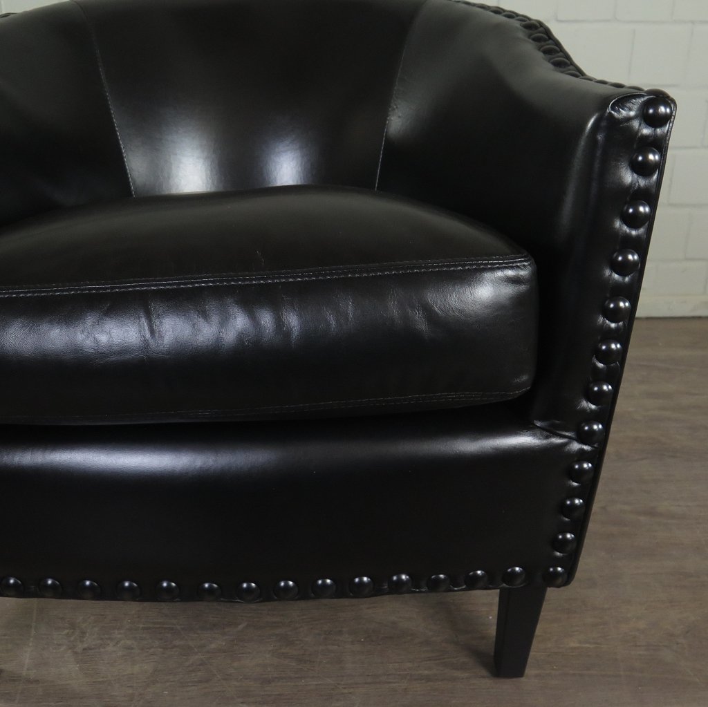 Loungesessel Leder 0,80 m Schwarz