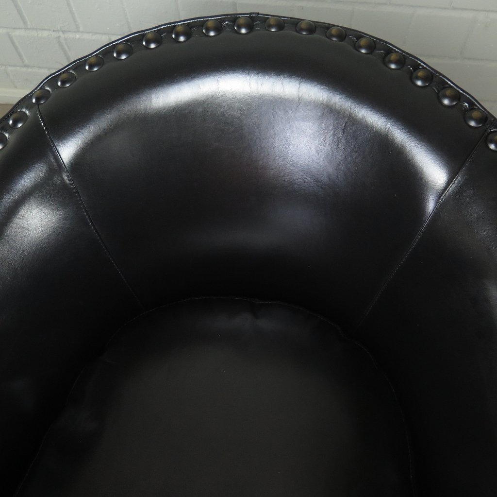 Loungesessel Leder 0,80 m Schwarz