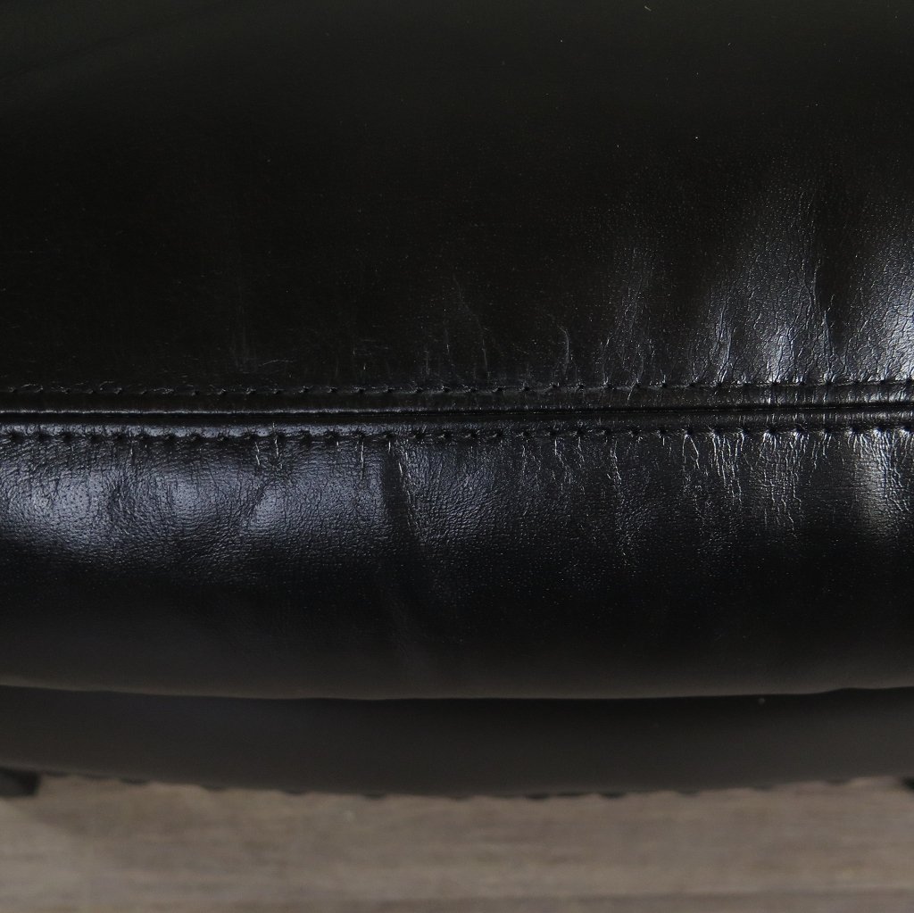 Loungesessel Leder 0,80 m Schwarz