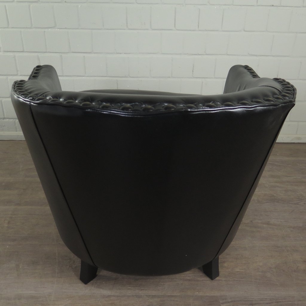 Loungesessel Leder 0,80 m Schwarz