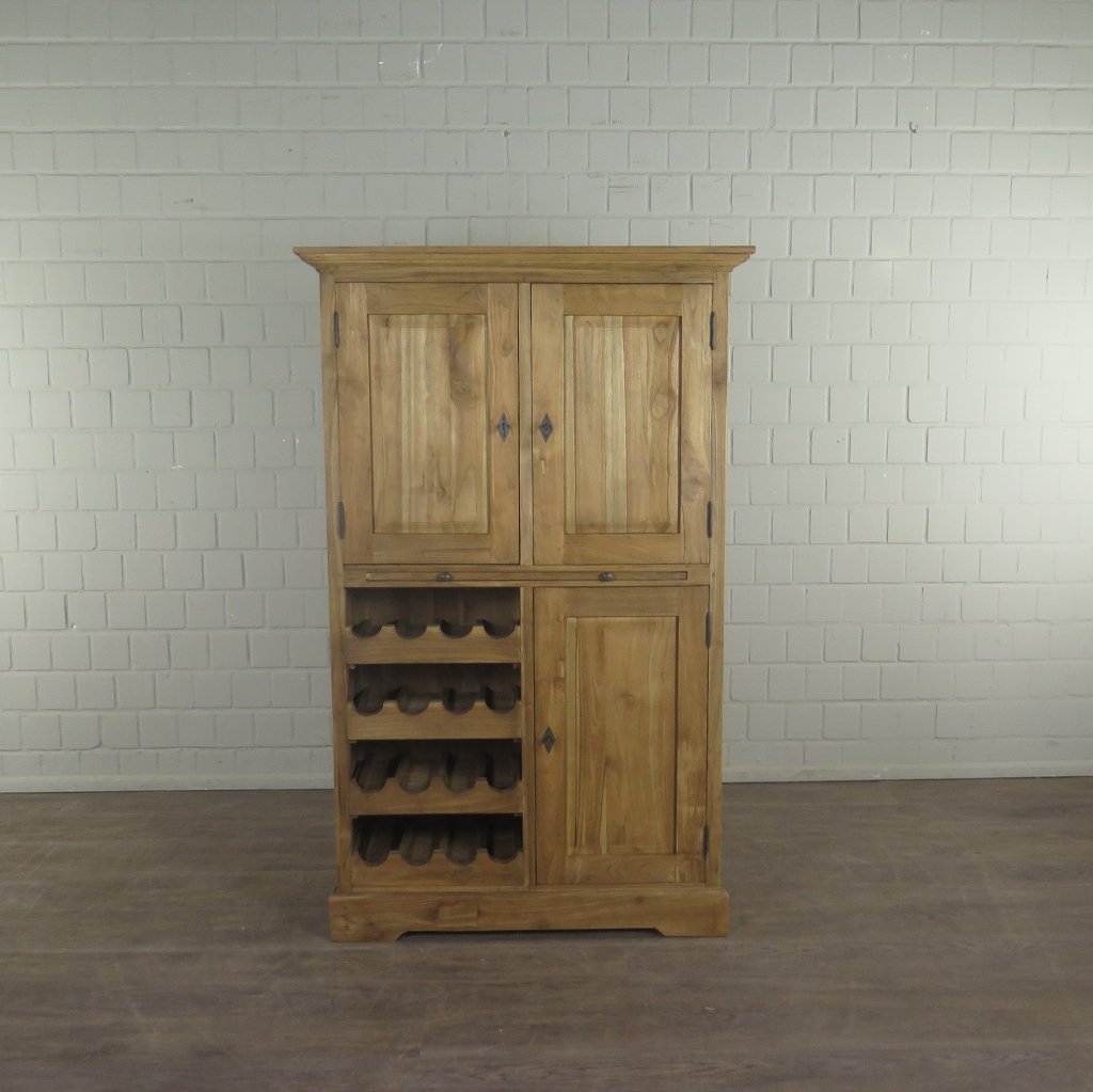 Weinschrank Weinregal Teakholz 1,01 m