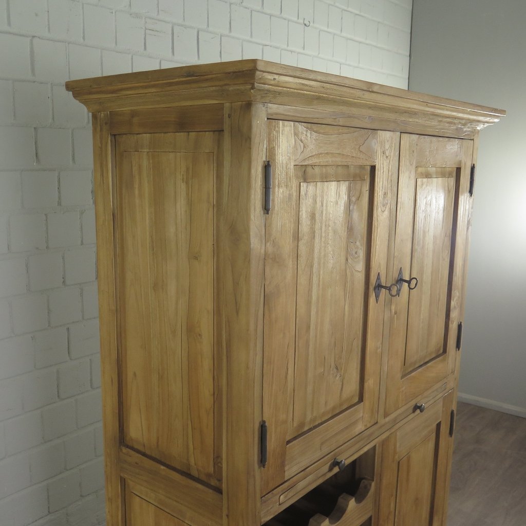 Weinschrank Weinregal Teakholz 1,01 m