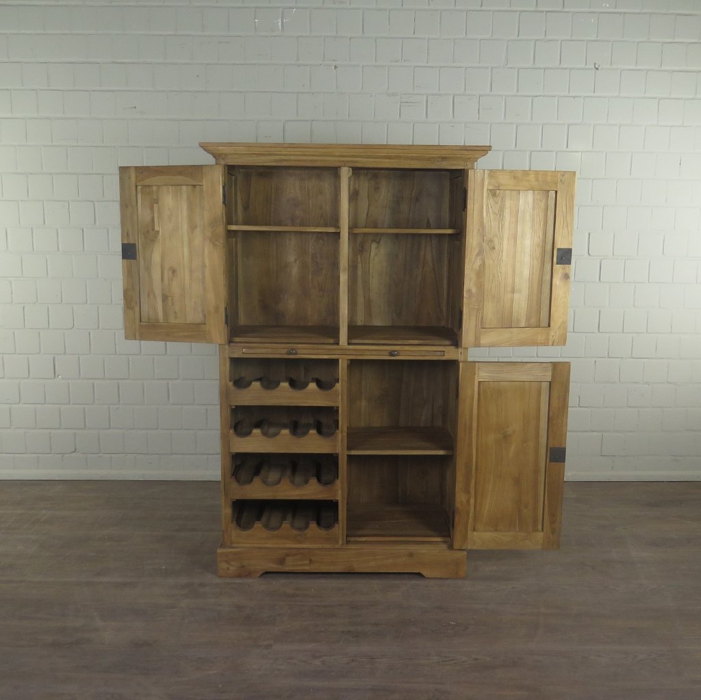 Weinschrank Weinregal Teakholz 1,01 m