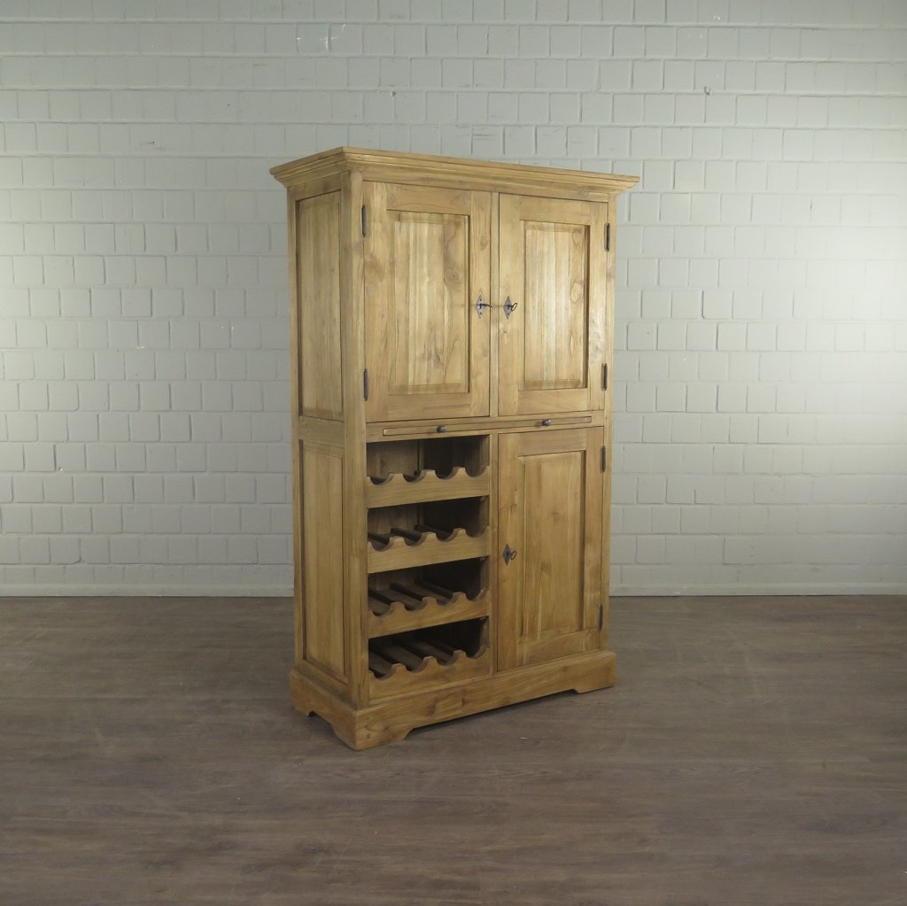 Weinschrank Weinregal Teakholz 1,01 m