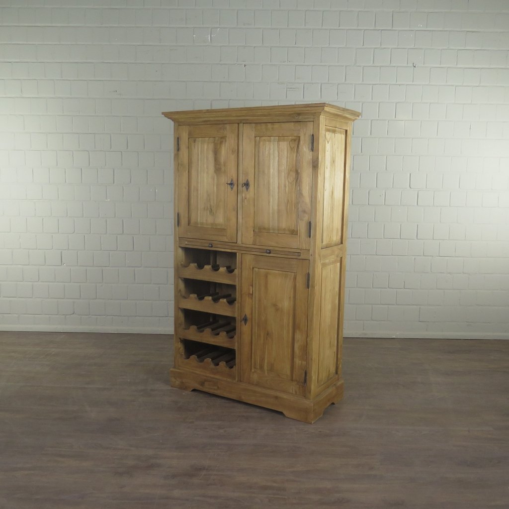 Weinschrank Weinregal Teakholz 1,01 m