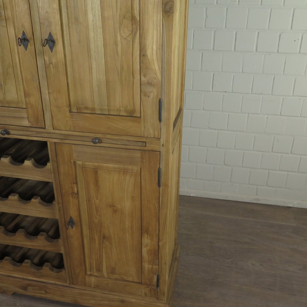 Weinschrank Weinregal Teakholz 1,01 m