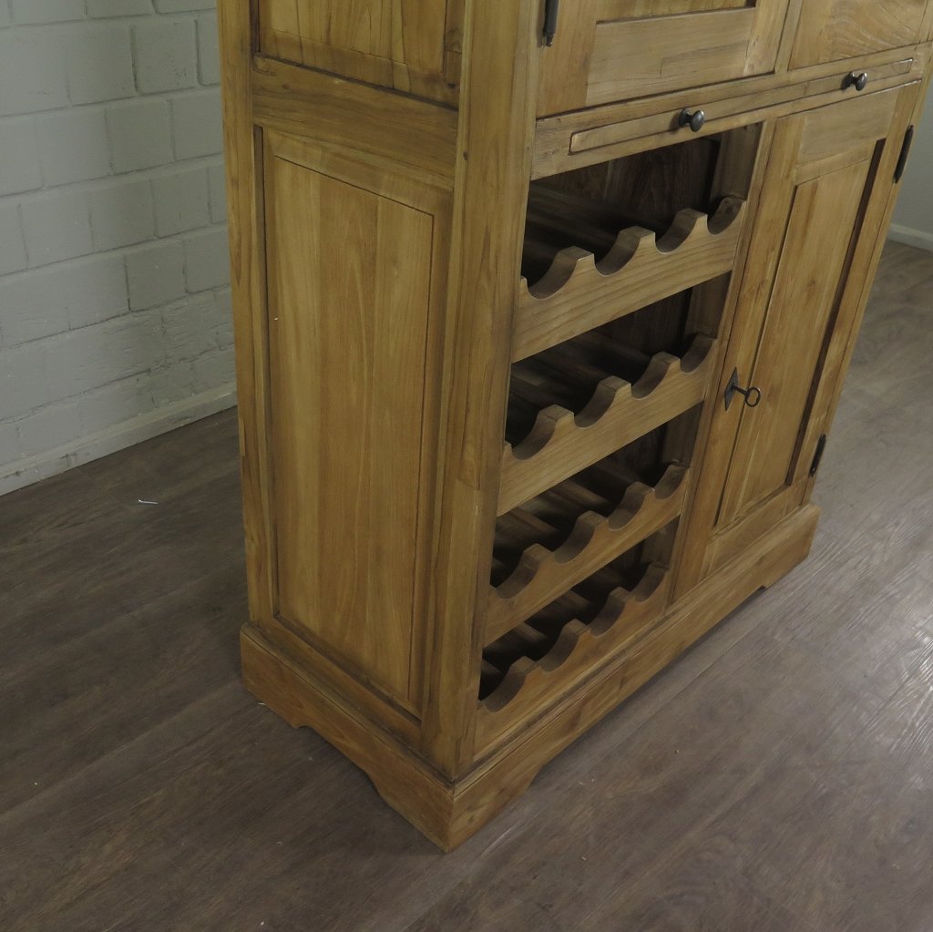 Weinschrank Weinregal Teakholz 1,01 m
