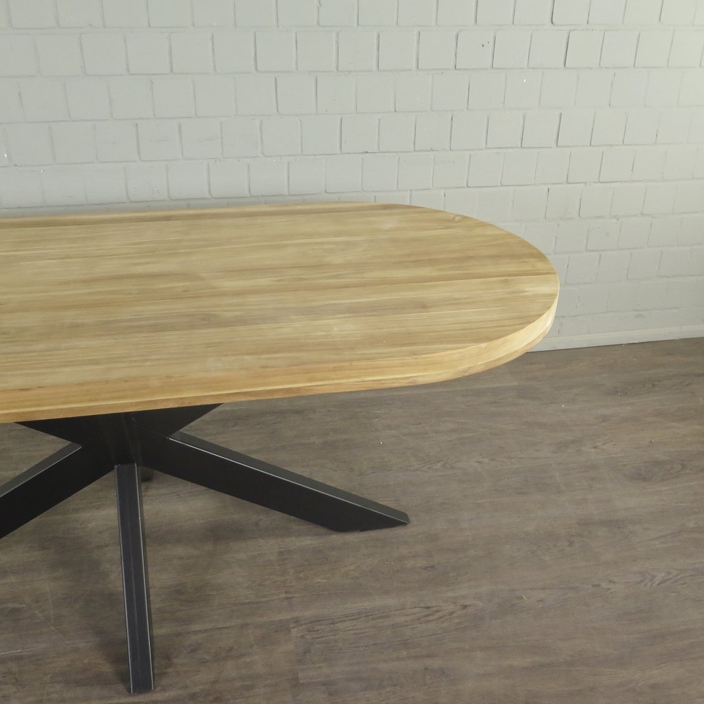 Esstisch Tisch Teakholz Oval 2,00 m x 0,90 m