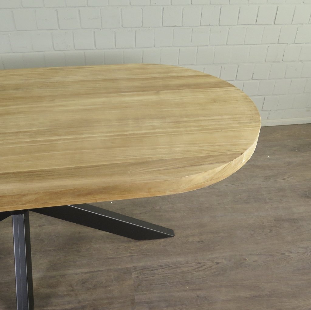 Esstisch Tisch Teakholz Oval 2,00 m x 0,90 m