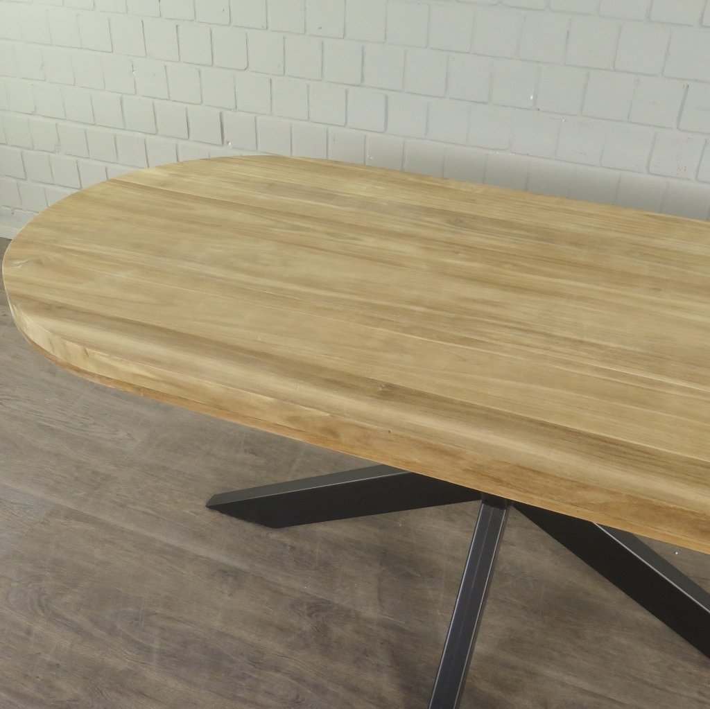 Esstisch Tisch Teakholz Oval 2,00 m x 0,90 m