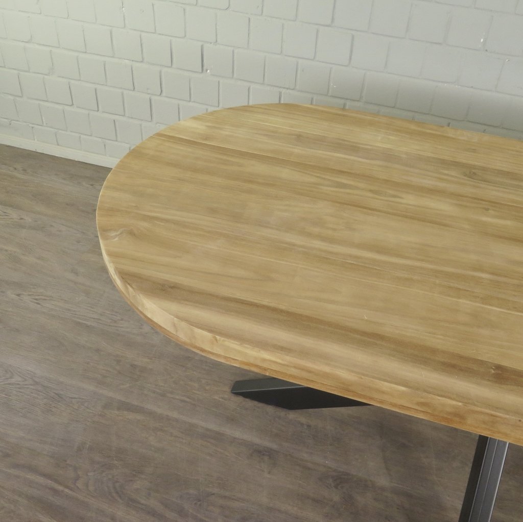 Esstisch Tisch Teakholz Oval 2,00 m x 0,90 m