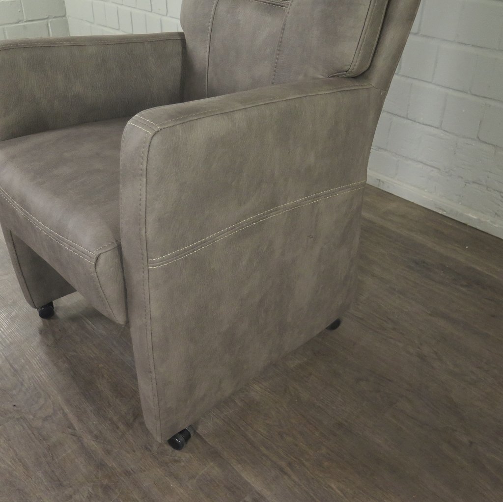 Stuhl / Sessel auf Rollen Taupe