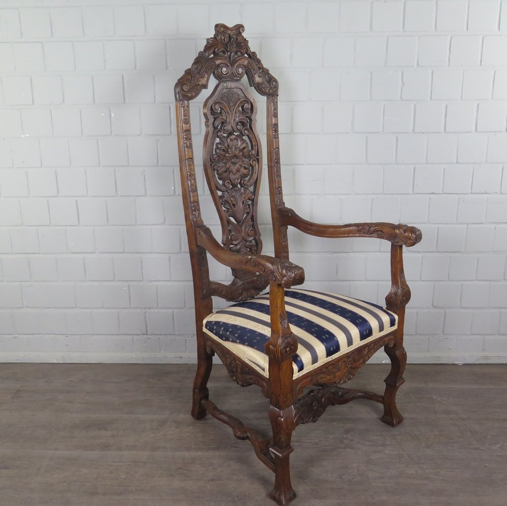 Stuhl Sessel Königssessel 1900 Eiche