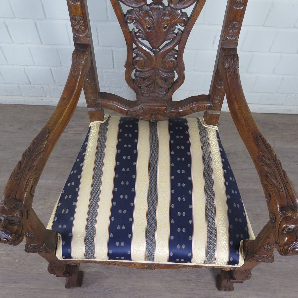 Stuhl Sessel Königssessel 1900 Eiche