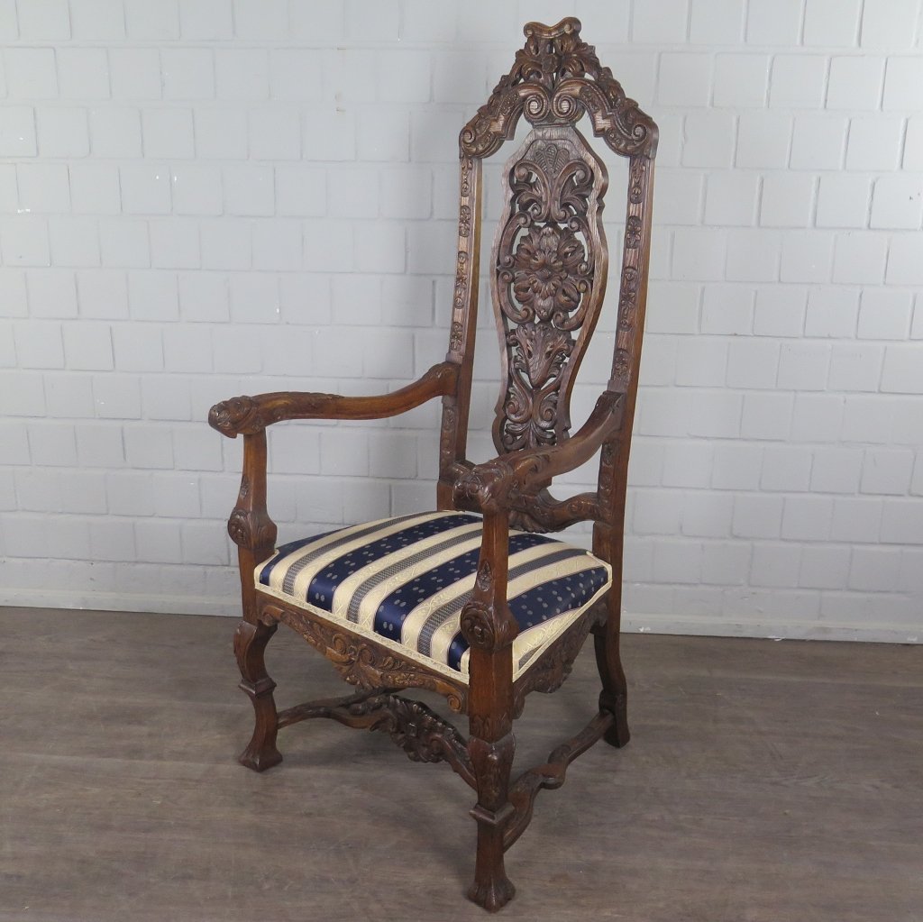 Stuhl Sessel Königssessel 1900 Eiche