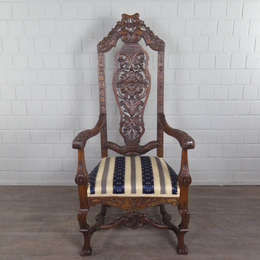 Stuhl Sessel Königssessel 1900 Eiche