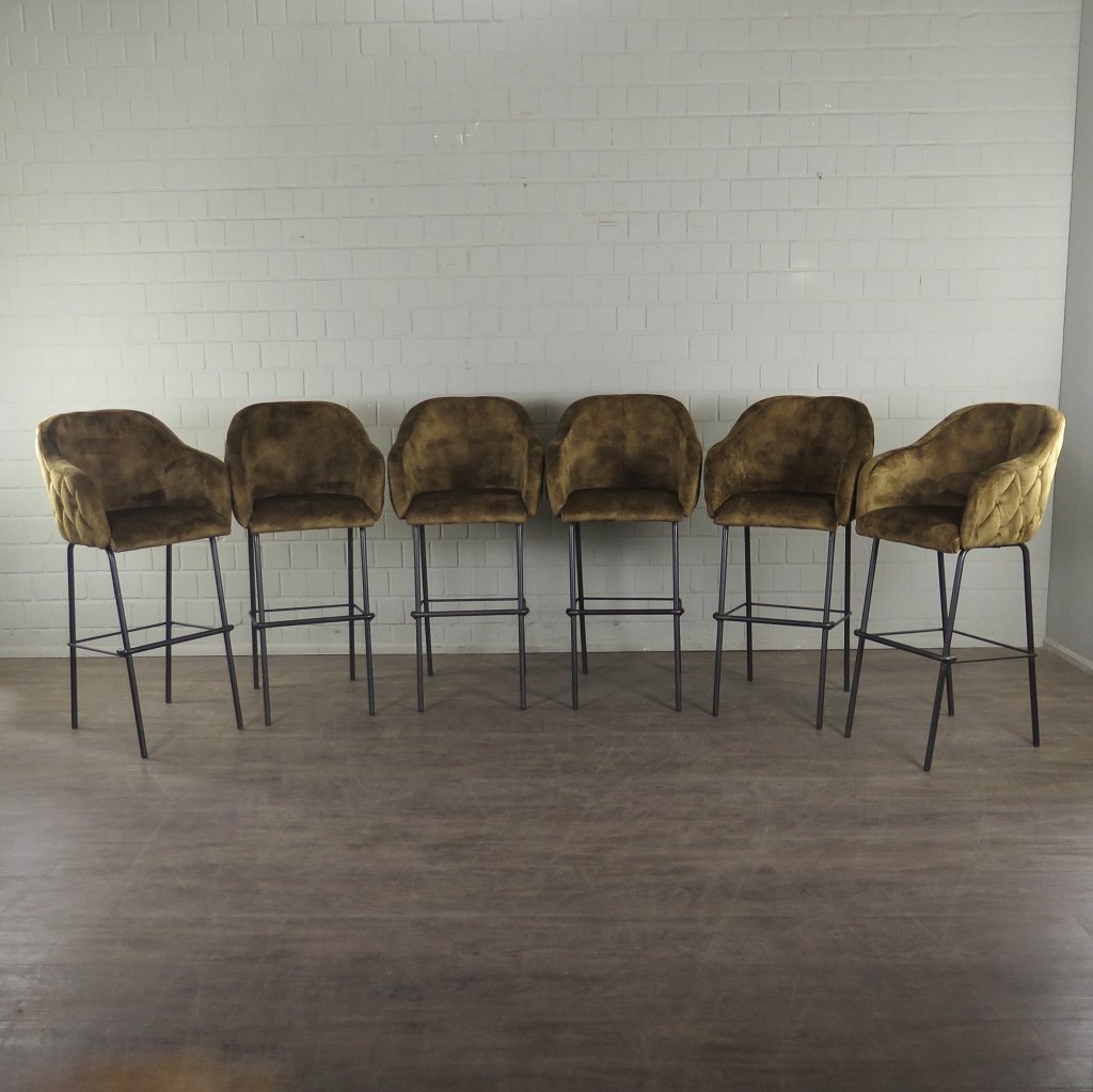 Barhocker Barstuhl Gold Velour