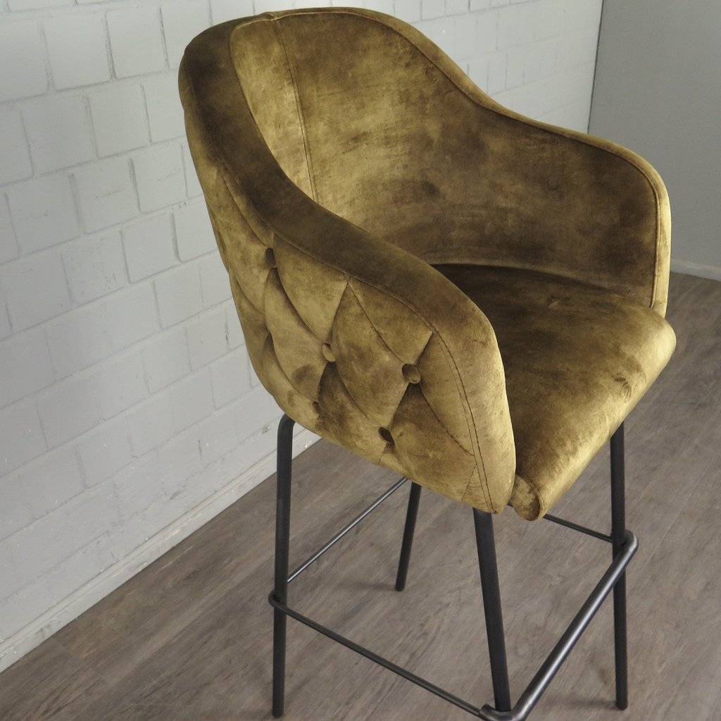 Barhocker Barstuhl Gold Velour